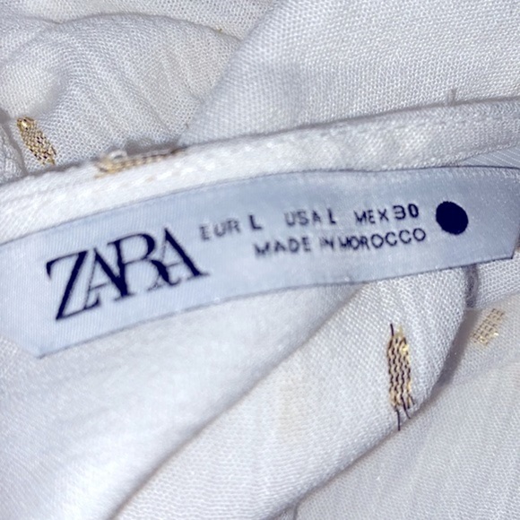 Zara top size large white with gold flecks - Picture 5 of 8